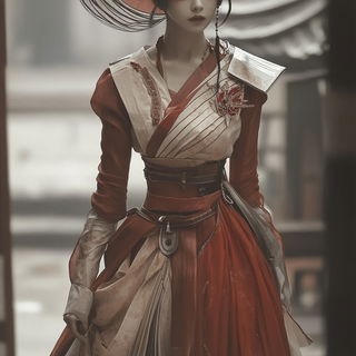 Jadecloud Mythography style, Midjourney V6.1: haute-couture fashion outfit