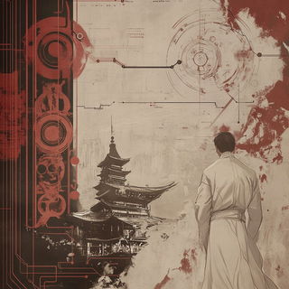 Jadecloud Mythography style, Midjourney V6.1: editorial illustration for popular scientific magazine cover