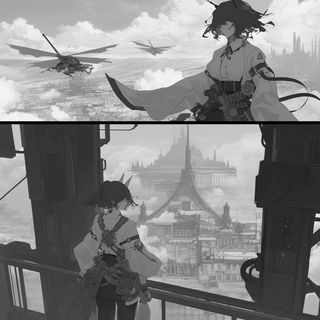 Jadecloud Mythography style, Midjourney V6.1: black-and-white manga comic strip