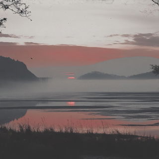 Jadecloud Mythography style, Midjourney V6.1: realistic landscape photograph of quiet dawn