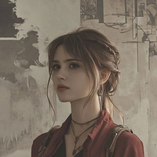 Jadecloud Mythography style, Midjourney V6.1: photographic portrait of female protagonist