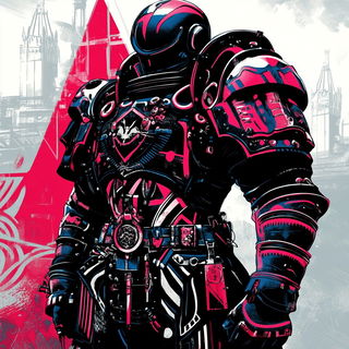 Inkakari style, Midjourney V6.1: concept art character design of retropunk steam knight