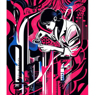 Inkakari style, Midjourney V6.1: editorial illustration for popular scientific magazine cover
