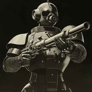 Inkomenagerie style, Midjourney V6.1: concept art character design of retropunk steam knight
