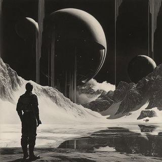 Inkomenagerie style, Midjourney V6.1: cinematic shot from sci-fi movie