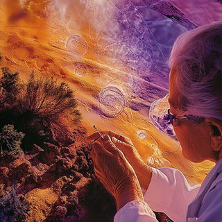 Pinkstone Flow style, Midjourney V6.1: editorial illustration for popular scientific magazine cover