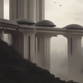Spherespine Neonism style, Midjourney V6.1: megacity with futuristic bioarchitecture