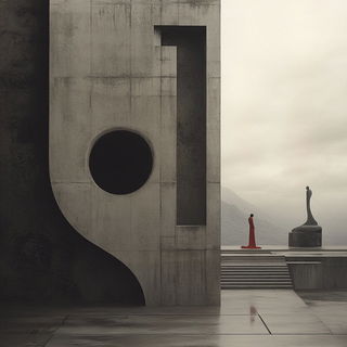Spherespine Neonism style, Midjourney V6.1: typographic composition with large letters