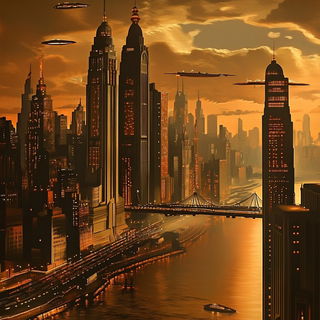 Serigraphoma style, Midjourney V6.1: megacity with futuristic bioarchitecture