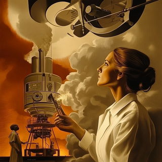Serigraphoma style, Midjourney V6.1: editorial illustration for popular scientific magazine cover