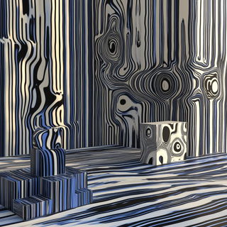 Bluecut Facework style, Midjourney V6.1: abstract 3D render