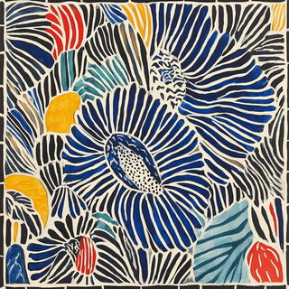 Bluecut Facework style, Midjourney V6.1: traditional folk art