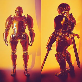 Stippled Elsewhere style, Midjourney V6.1: concept art character design of retropunk steam knight