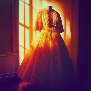 Stippled Elsewhere style, Midjourney V6.1: haute-couture fashion outfit