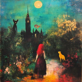 Vaporchrome Frontier style, Midjourney V6.1: retro fairy-tale illustration