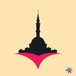 Vaporchrome Frontier style, Midjourney V6.1: bold minimalist logo design for Istanbul city municipal services