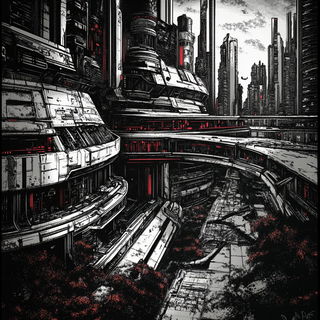 Anatomical Afterimage style, Midjourney V6.1: megacity with futuristic bioarchitecture