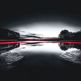Anatomical Afterimage style, Midjourney V6.1: realistic landscape photograph of quiet dawn