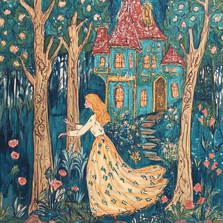 Viridion Perigee style, Midjourney V6.1: retro fairy-tale illustration