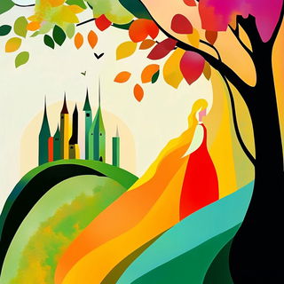 Turquoisecourt style, Midjourney V6.1: retro fairy-tale illustration
