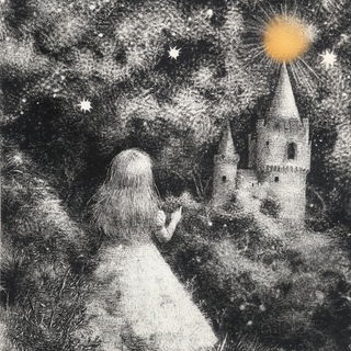 Impastetch style, Midjourney V6.1: retro fairy-tale illustration