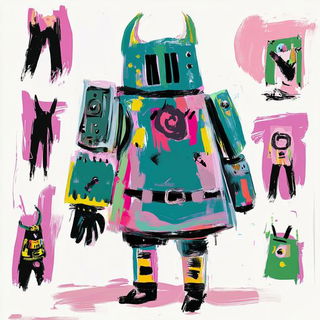 Chromacourt Tableaux style, Midjourney V6.1: concept art character design of retropunk steam knight