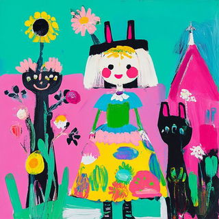 Chromacourt Tableaux style, Midjourney V6.1: traditional folk art