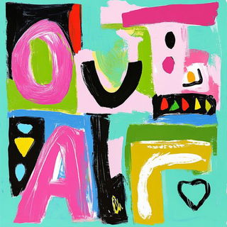 Chromacourt Tableaux style, Midjourney V6.1: typographic composition with large letters