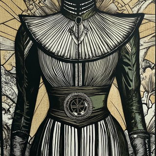 Tidejoint style, Midjourney V6.1: haute-couture fashion outfit