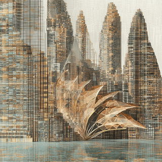 Splatmask Botanics style, Midjourney V6.1: megacity with futuristic bioarchitecture