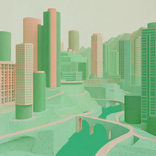Arabesque Biolore style, Midjourney V6.1: megacity with futuristic bioarchitecture