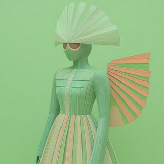 Arabesque Biolore style, Midjourney V6.1: haute-couture fashion outfit