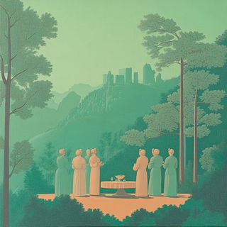 Arabesque Biolore style, Midjourney V6.1: classical 18th-century oil painting