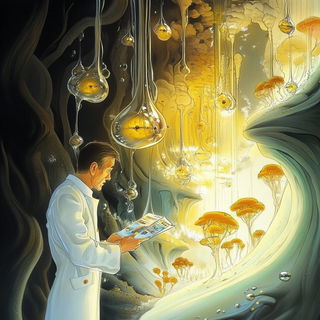 Balloonforge style, Midjourney V6.1: editorial illustration for popular scientific magazine cover