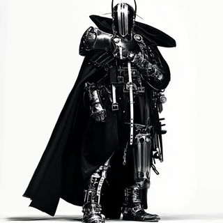 Stellacantata style, Midjourney V6.1: concept art character design of retropunk steam knight