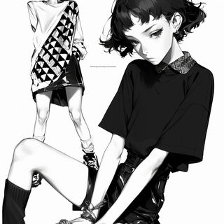 Stellacantata style, Midjourney V6.1: black-and-white manga comic strip