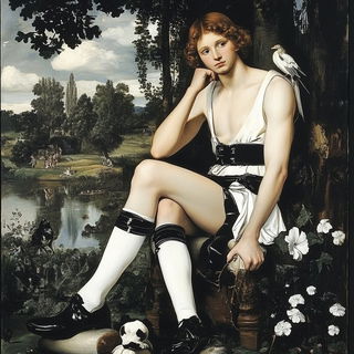 Stellacantata style, Midjourney V6.1: classical 18th-century oil painting