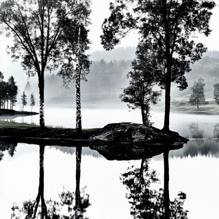 Stellacantata style, Midjourney V6.1: realistic landscape photograph of quiet dawn