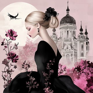 Silhouanatomy style, Midjourney V6.1: retro fairy-tale illustration