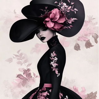 Silhouanatomy style, Midjourney V6.1: haute-couture fashion outfit