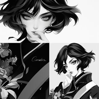 Silhouanatomy style, Midjourney V6.1: black-and-white manga comic strip
