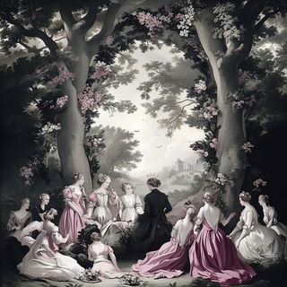 Silhouanatomy style, Midjourney V6.1: classical 18th-century oil painting