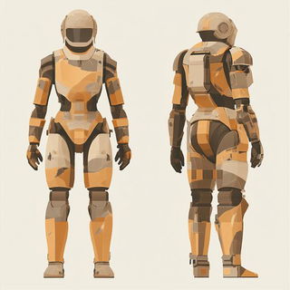 Gilded Botanime style, Midjourney V6.1: concept art character design of retropunk steam knight