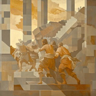 Gilded Botanime style, Midjourney V6.1: classical 18th-century oil painting
