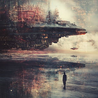 Erogeometrics style, Midjourney V6.1: cinematic shot from sci-fi movie