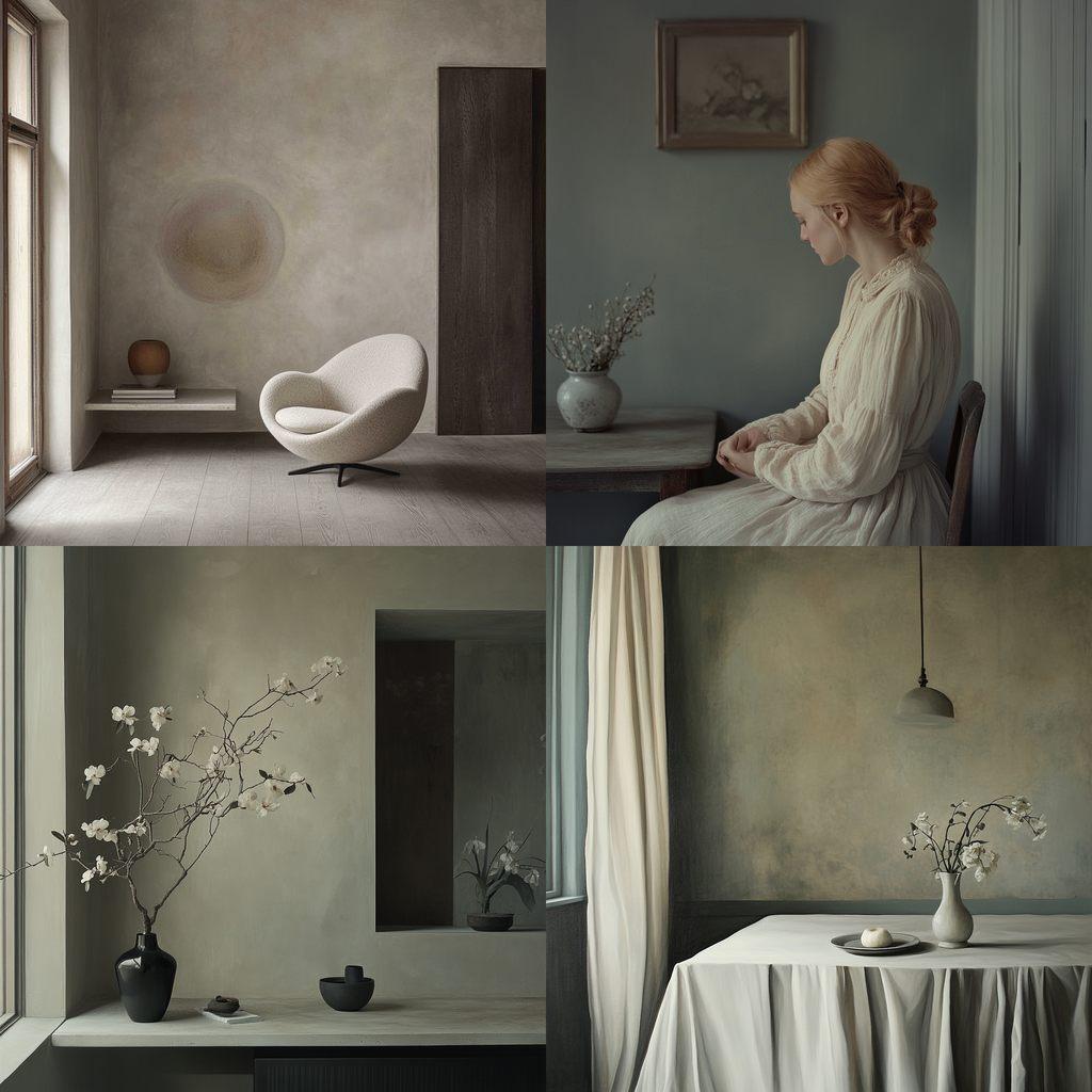 Cecilie Manz style, Midjourney V6.1, render 1 of 4