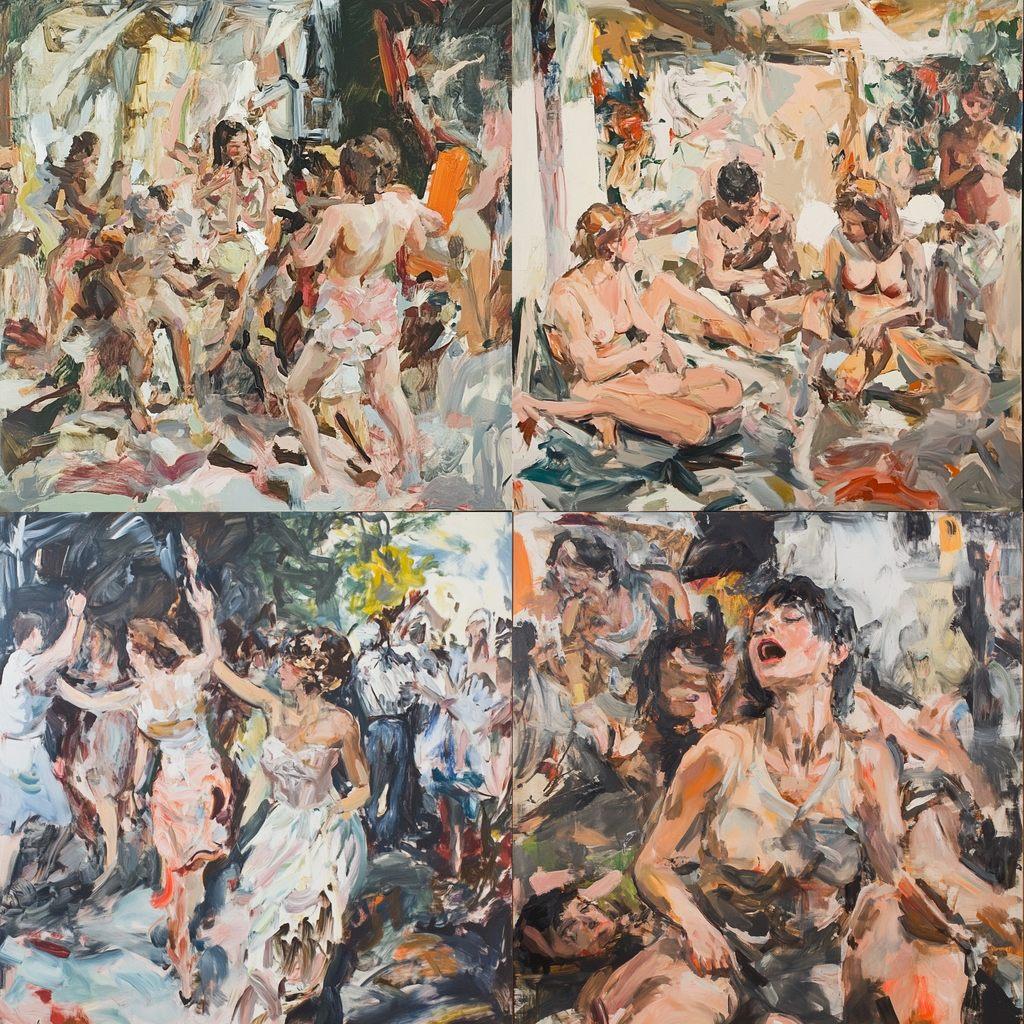 Cecily Brown style, Midjourney V6.1, render 1 of 4