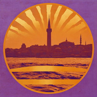 Chromatic Warpweave style, Midjourney V6.1: bold minimalist logo design for Istanbul city municipal services