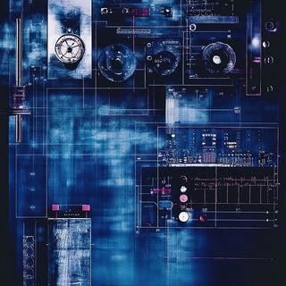 Pigment Currentism style, Midjourney V6.1: technical infrastructure blueprint schematics
