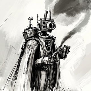 Inkflare Urbanime style, Midjourney V6.1: concept art character design of retropunk steam knight